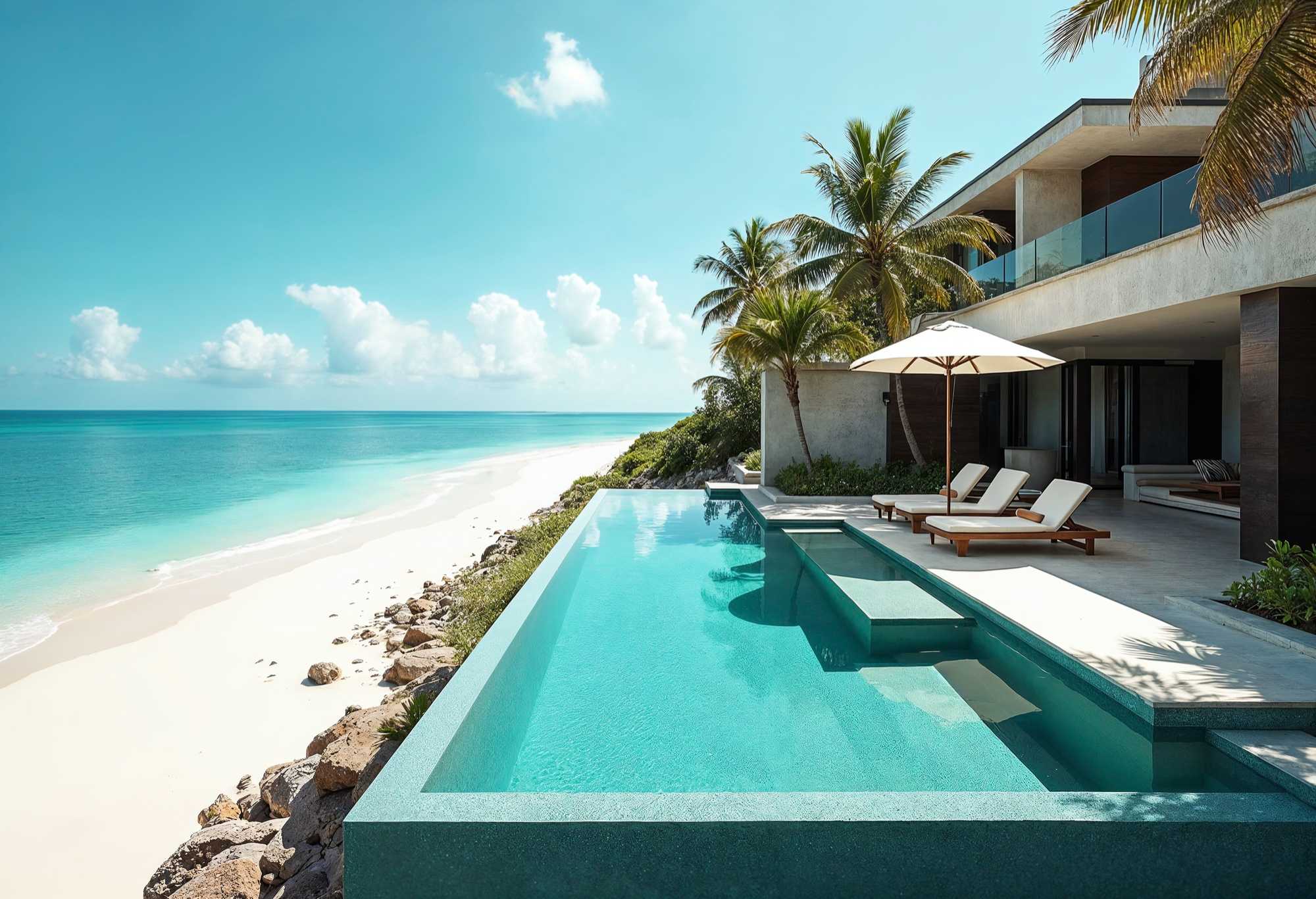 Turks and Caicos pristine beach with turquoise water